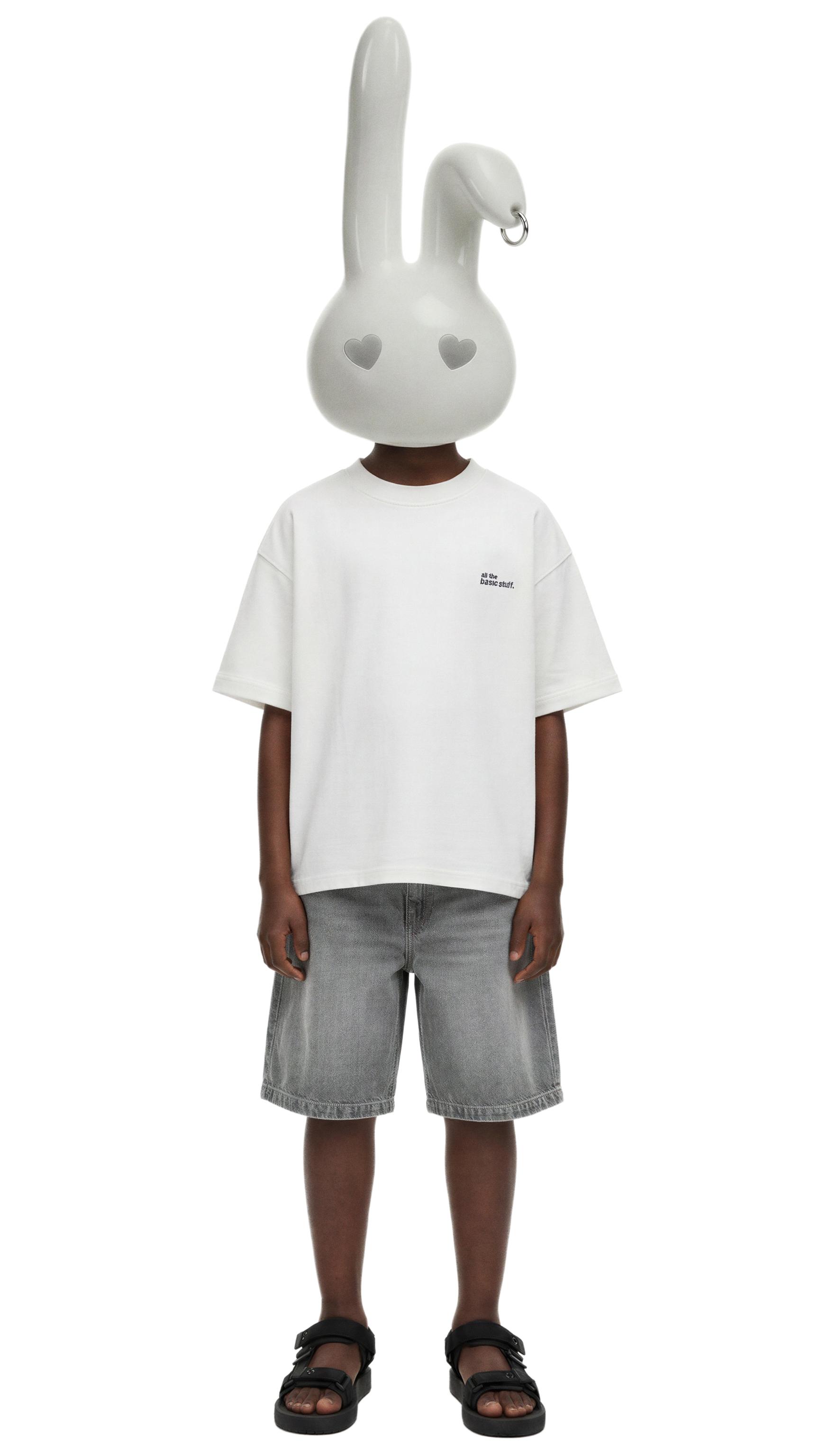 HEAVYWEIGHT EMBROIDERED TEXT T-SHIRT